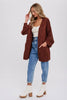 CHUNKY CABLE LANTERN SLEEVE CARDIGAN: CREAM / S/M