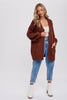 CHUNKY CABLE LANTERN SLEEVE CARDIGAN: CREAM / S/M